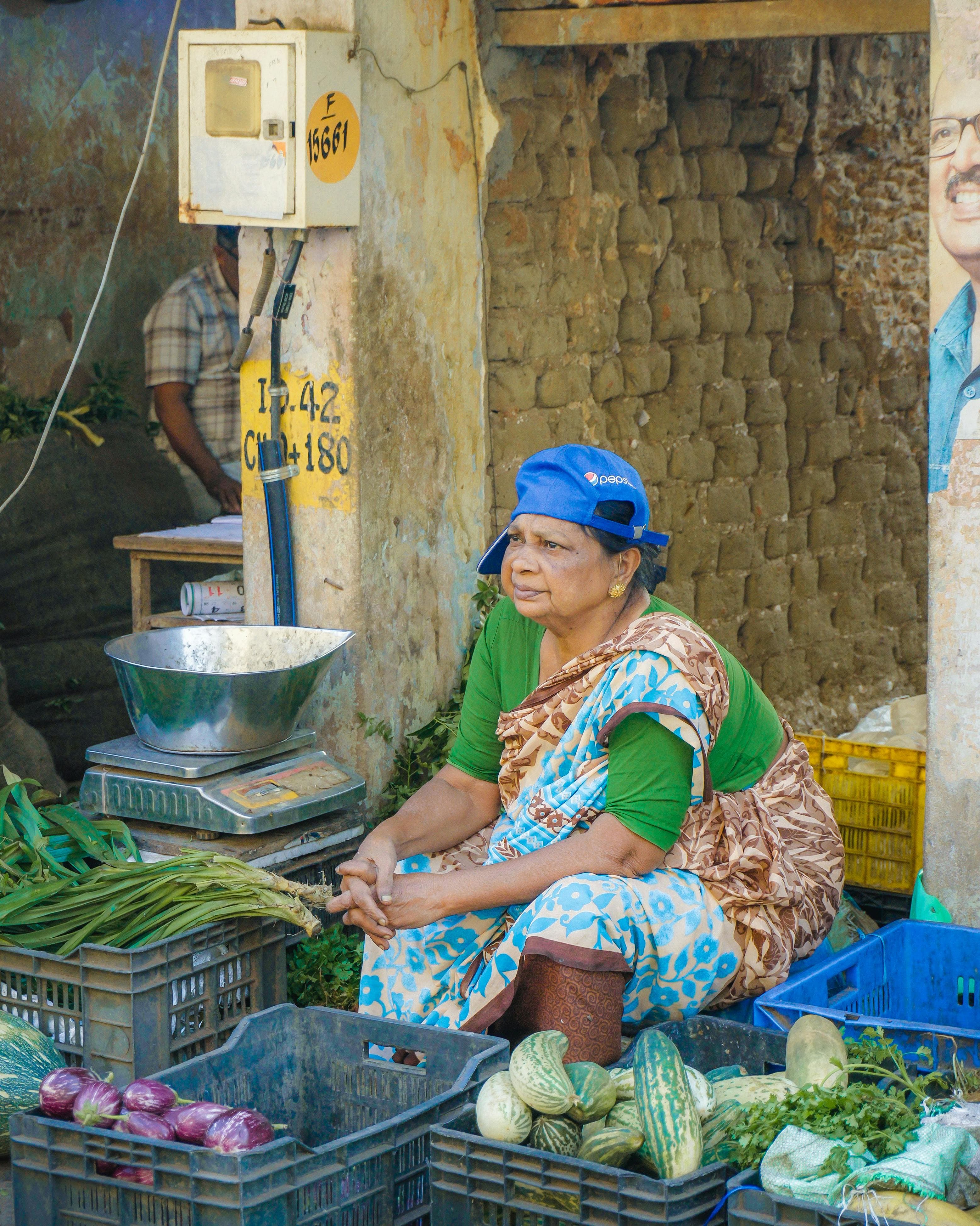 Atmospheric Kerala farmers market with fresh produce